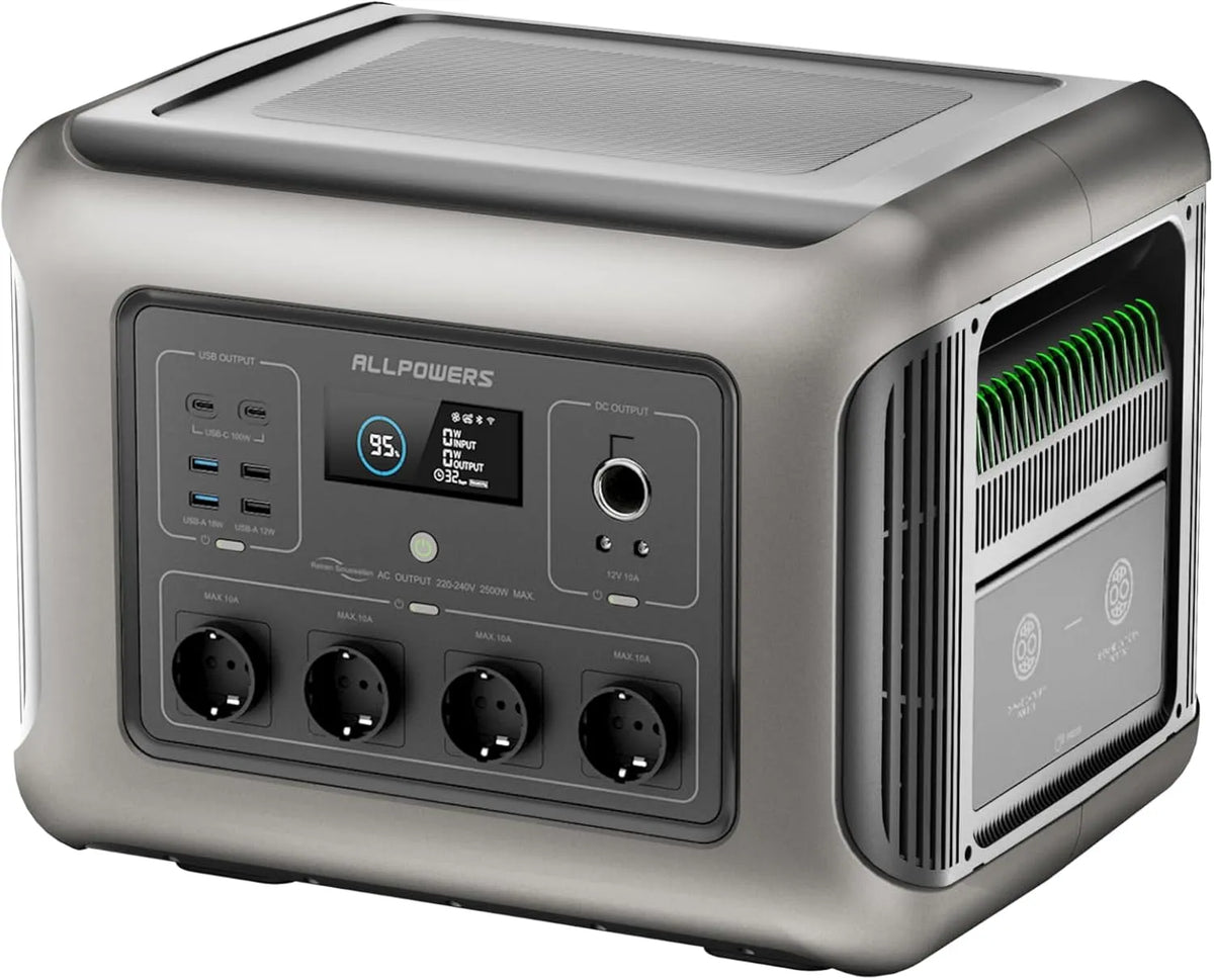 Draagbaar powerstation, R2500, 2500 W, 5000 W, 1920Wh, 1 uur, LiFePO4-batterij