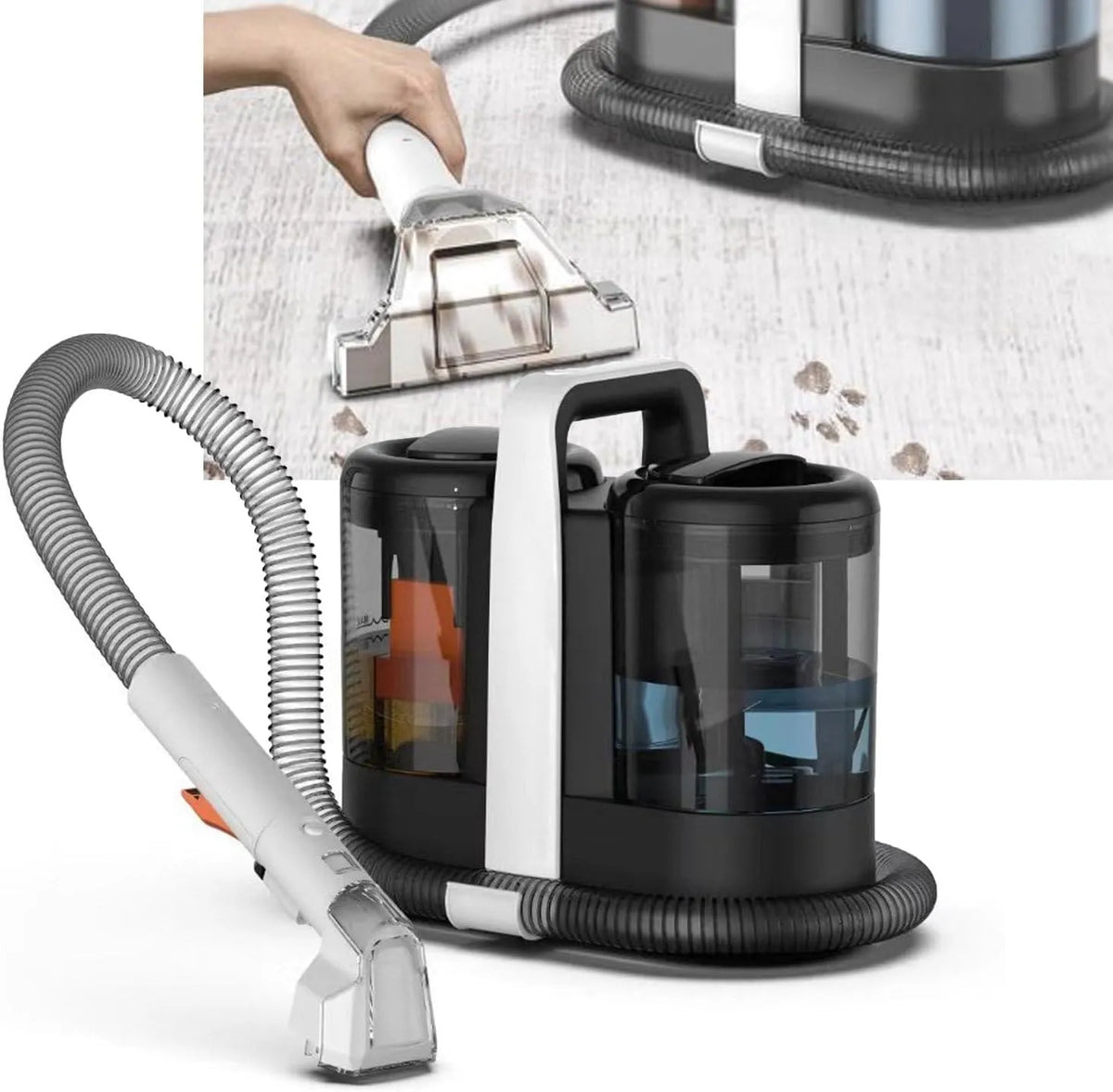 Machine met 1500ml, 800 ml, waterreservoir en voor tapijt, harde vloeren en dierenharen