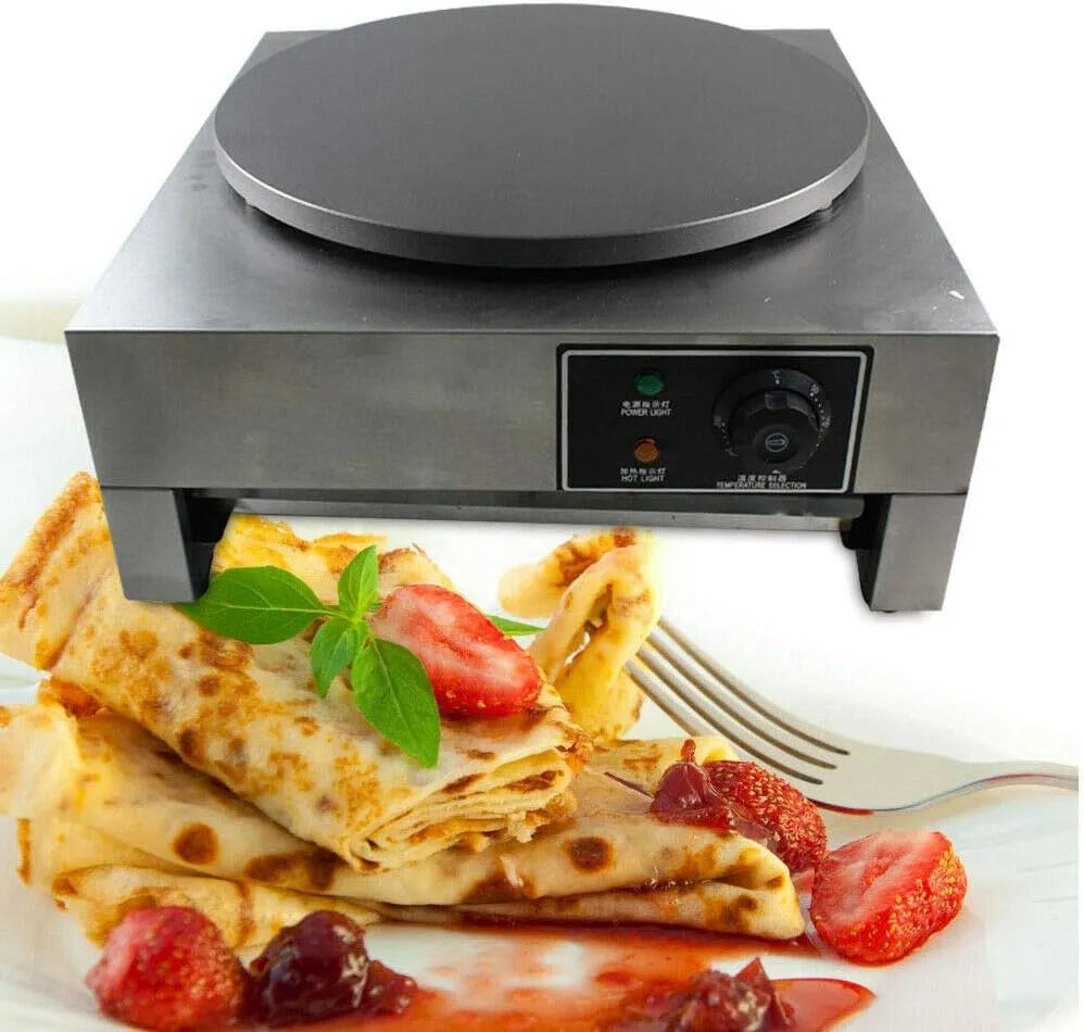 Machine, 3000 W, 50-300 graden Celsius, antiaanbaklaag, pannenkoekenmachine, RVS, Elektrische pannenkoekenmaker, bakken, temperatuur regelbaar