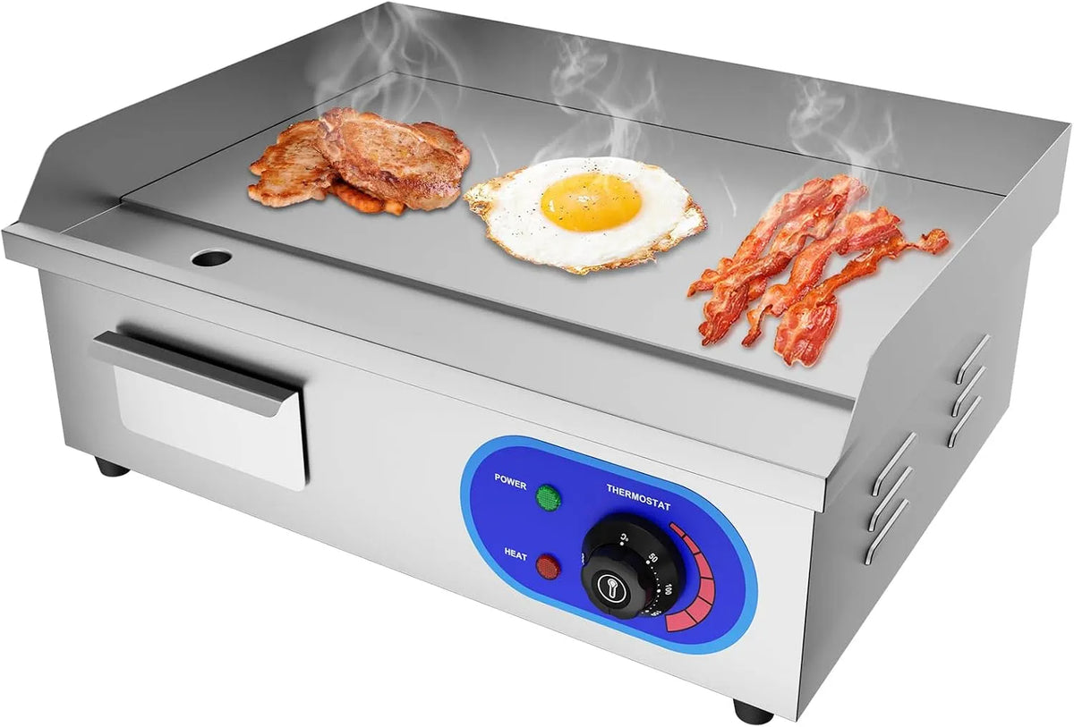 Kookplaat met 3000 W glad, roestvrijstalen behuizing zilver, 220 V, elektrische grill