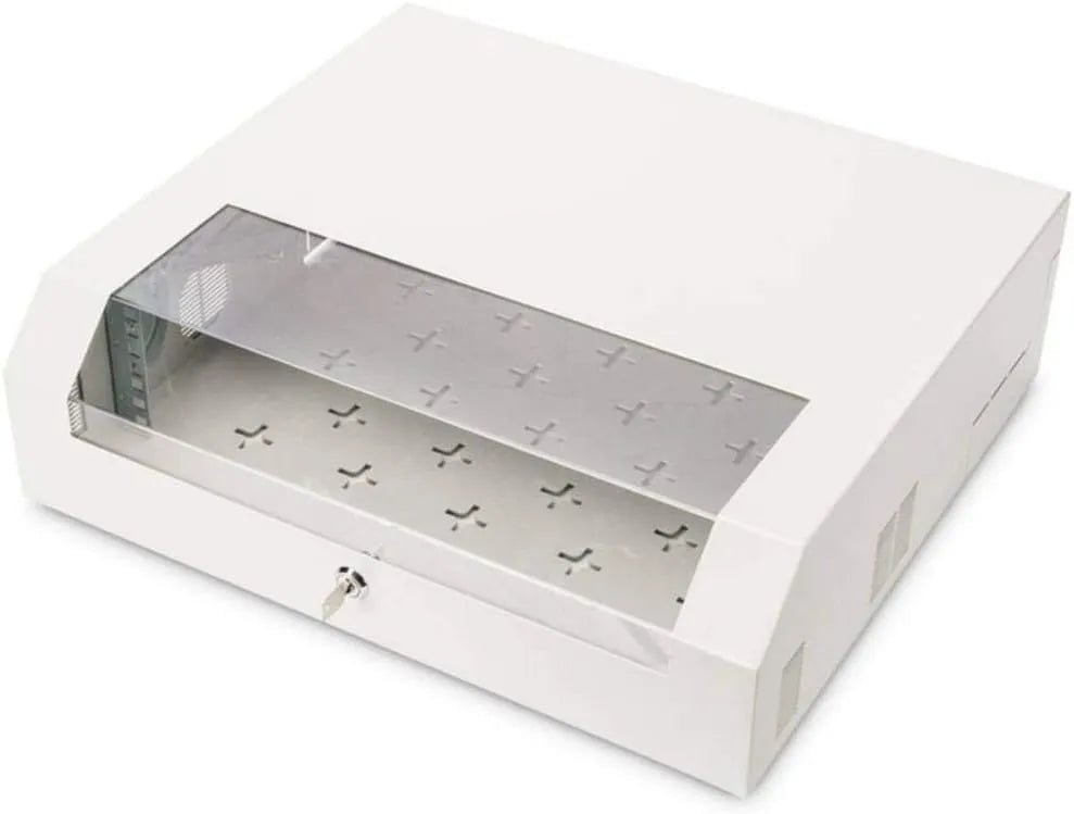 DIGITUS netwerkkast met 19 Inch, 30 kg, 26,5 cm, Wandmontage, zwart en grijs