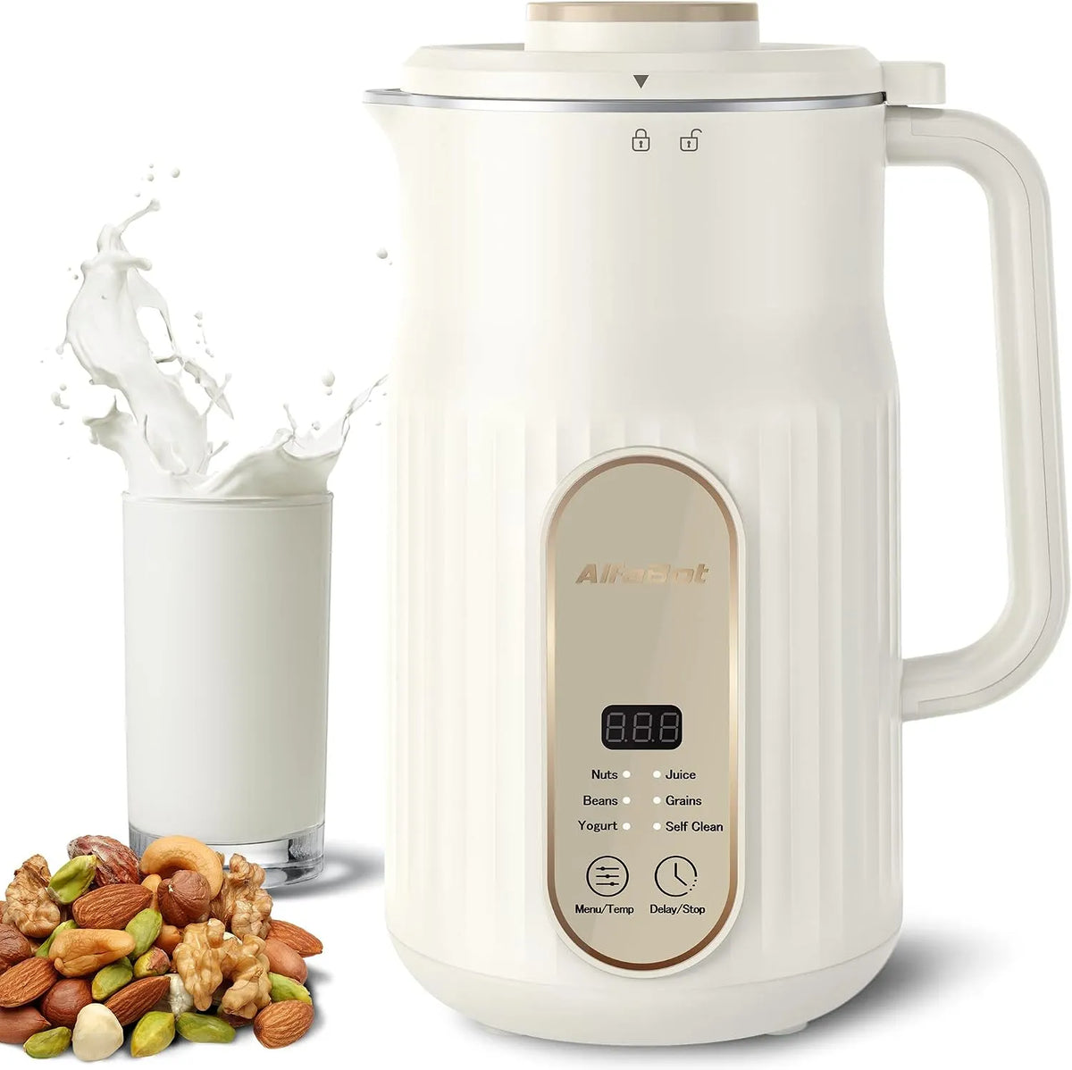 Machine, N2, 1000ml sojamelkmaker met vertraging en zelfreiniging, havermout, yoghurt en zuivelvrij