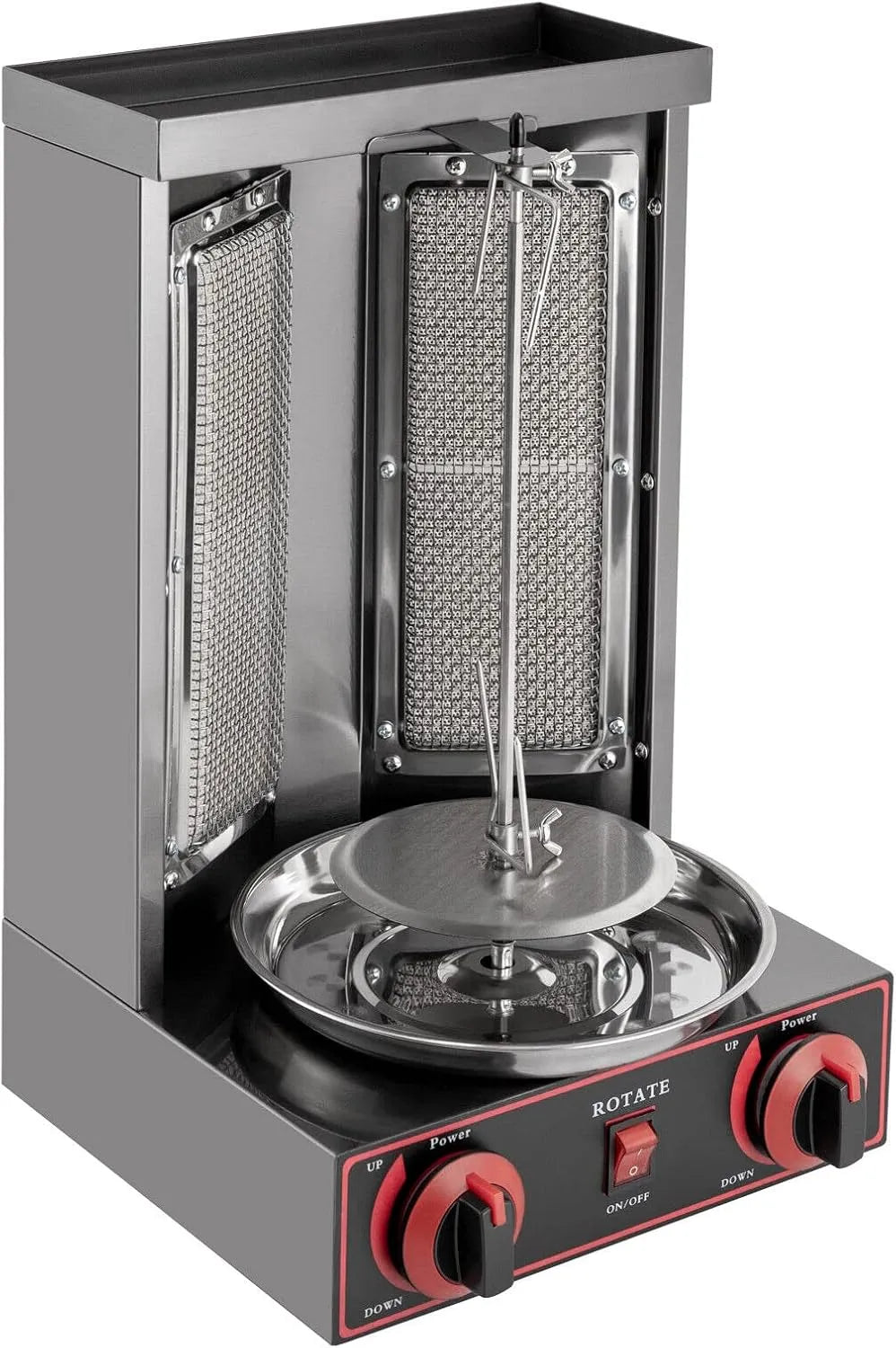 LPG kebab machine met 3000 W, 220 V, RVS en zwart, elektrische LPG kebab machine