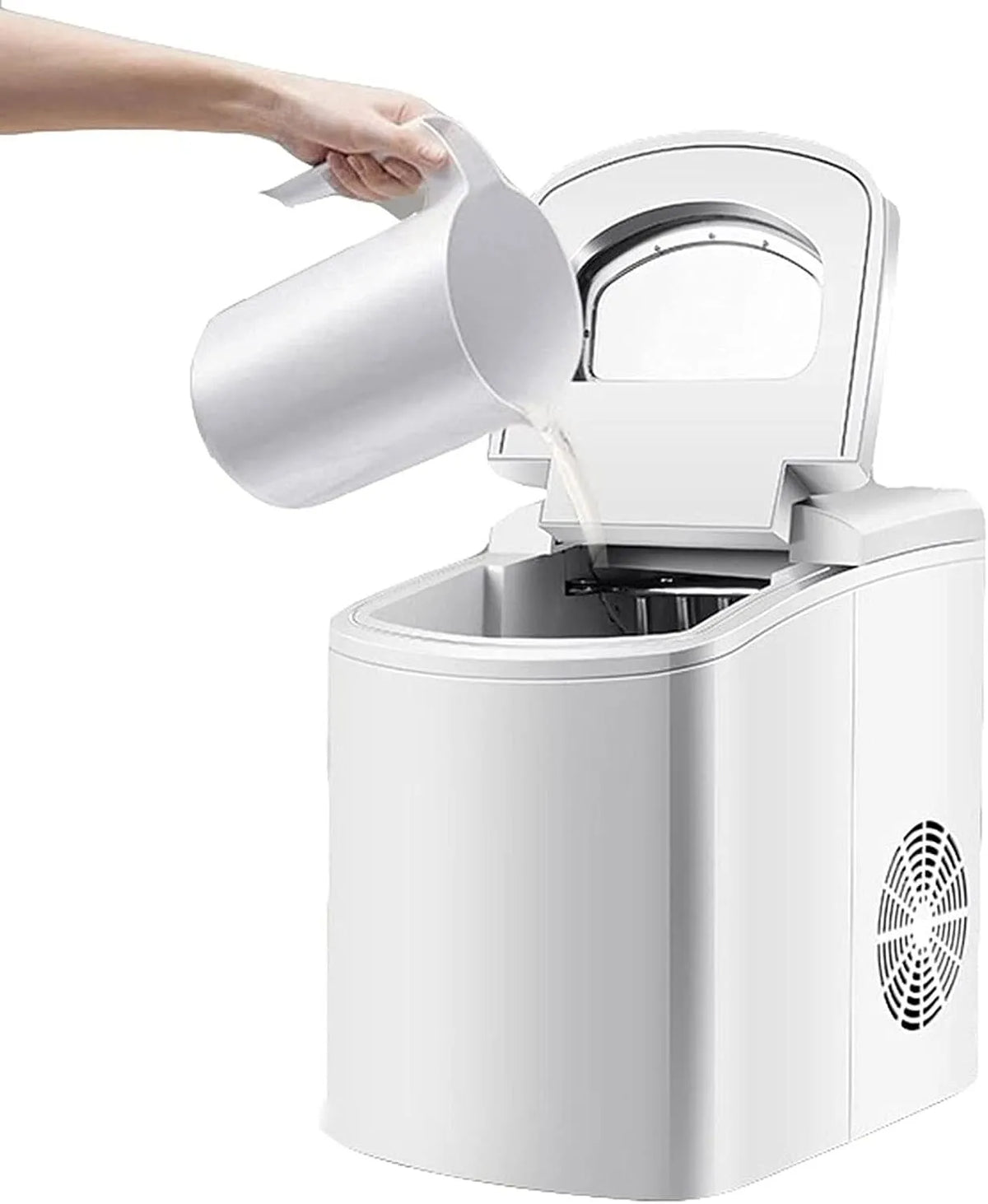 Machine, lbs/24, 24 uur, 8 minuten, IJsmachine, schep en mand draagbaar