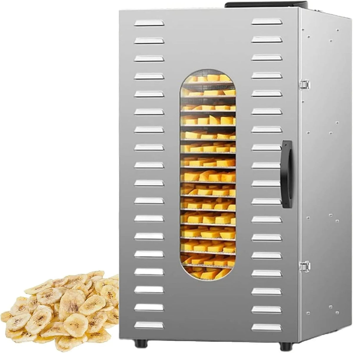 Circulerende Verwarming, 20 Laden Voedseldroger Met Instelbare Timer En Temperatuurregeling, 360 ° Circulerende Verwarming Voor Schokkerig