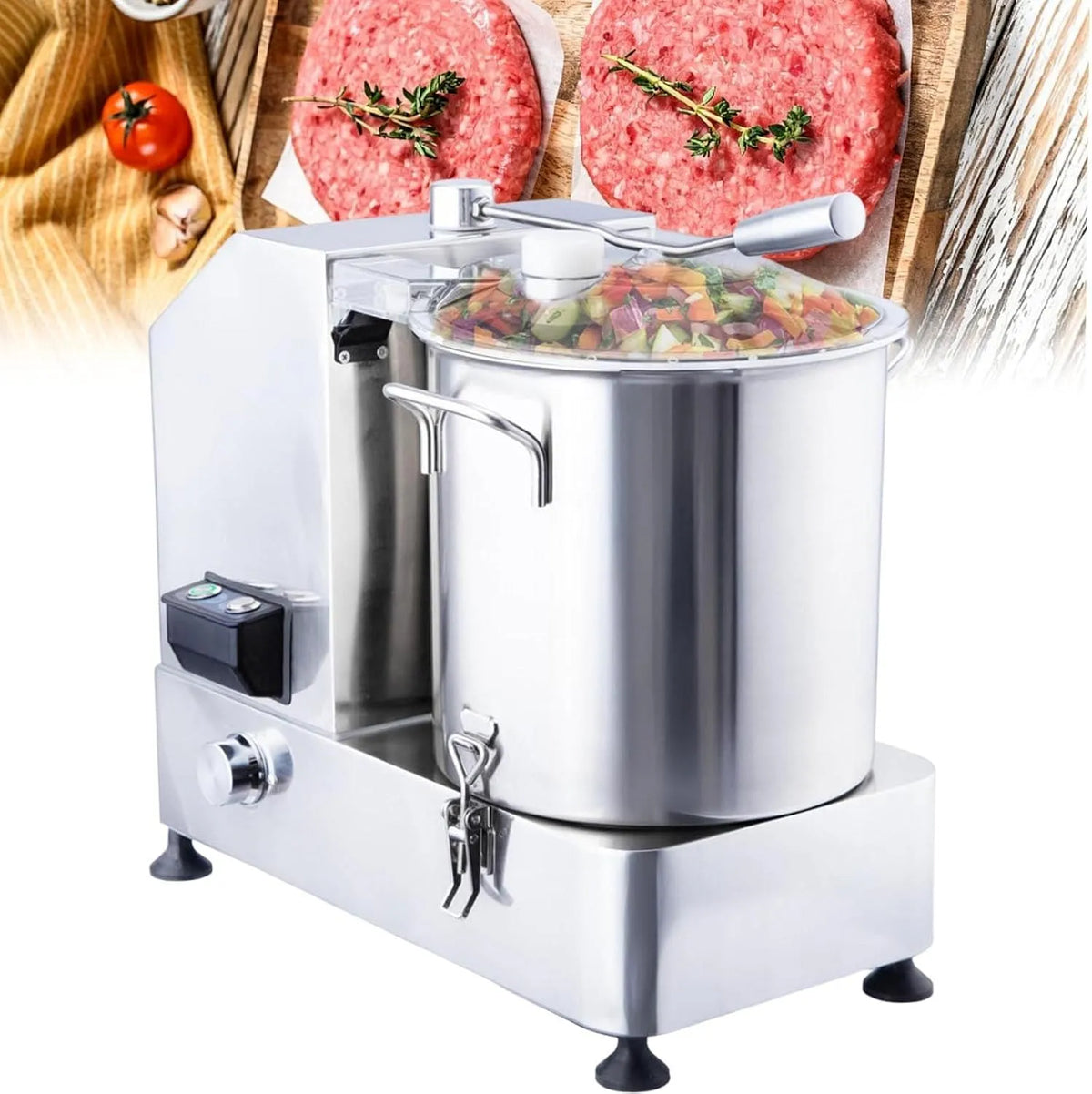 Keukenmachine, Commerciële Vlees Groente, 2000 W, 12L, 1800 W