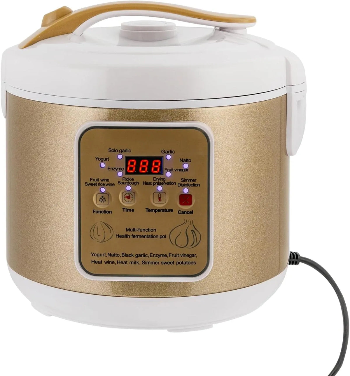 Intelligente Natto Machine met 6L, 29,6 x 29,6 x 31 cm, 28 x 27 cm, 3 seconden, 220-240 V, 50 Hz, 90 W en RVS