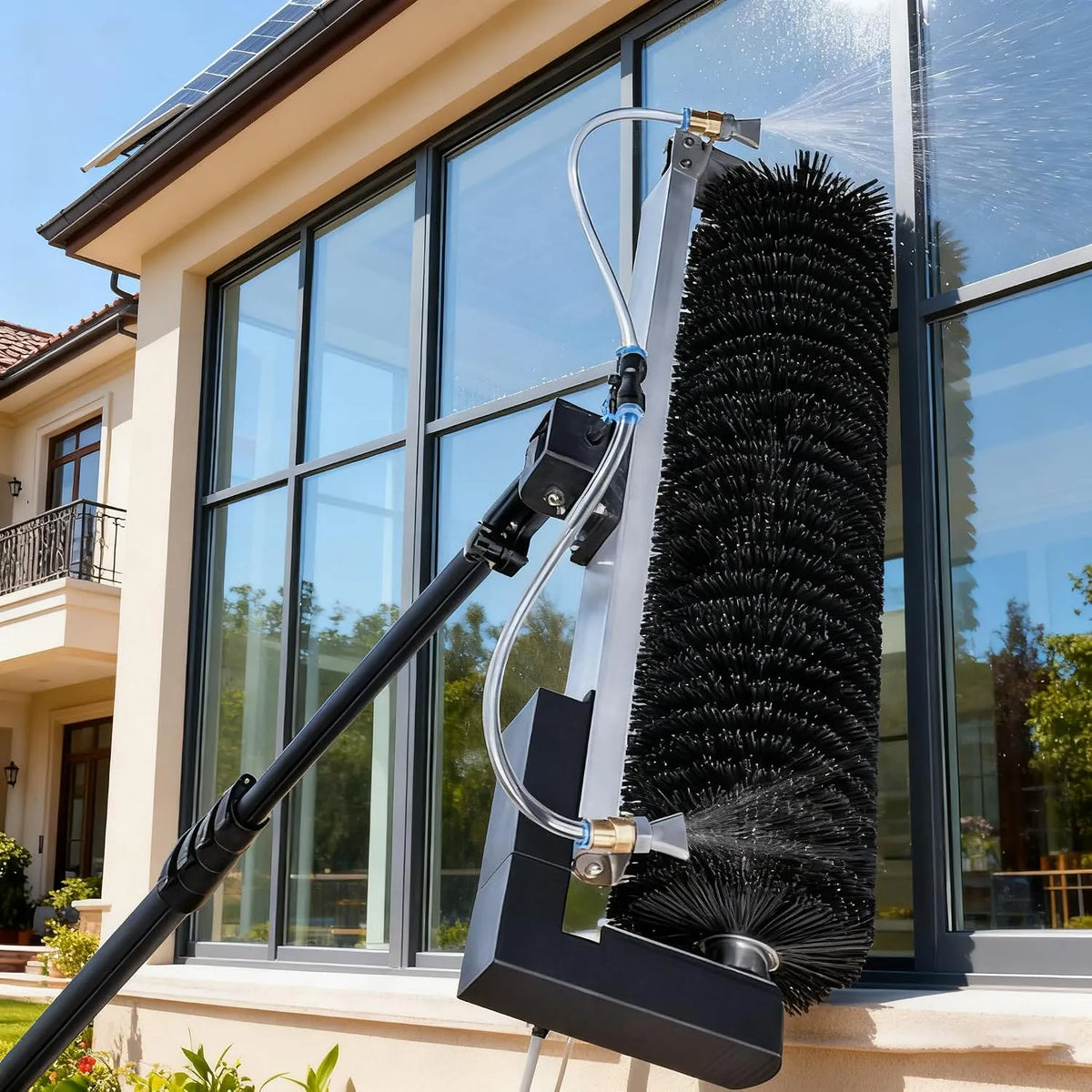 Machine, 60 cm rolborstelkop, 7,5 m reinigingsmachine voor fotovoltaïsche zonnepanelen Battery