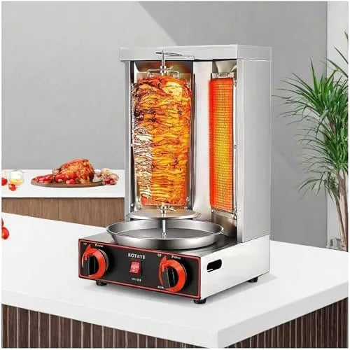Inbouwoven met Gas Doner Kebab Machine, RVS Verticale Vleeskuikengrill, Roterende Oven voor Shawarma Koken