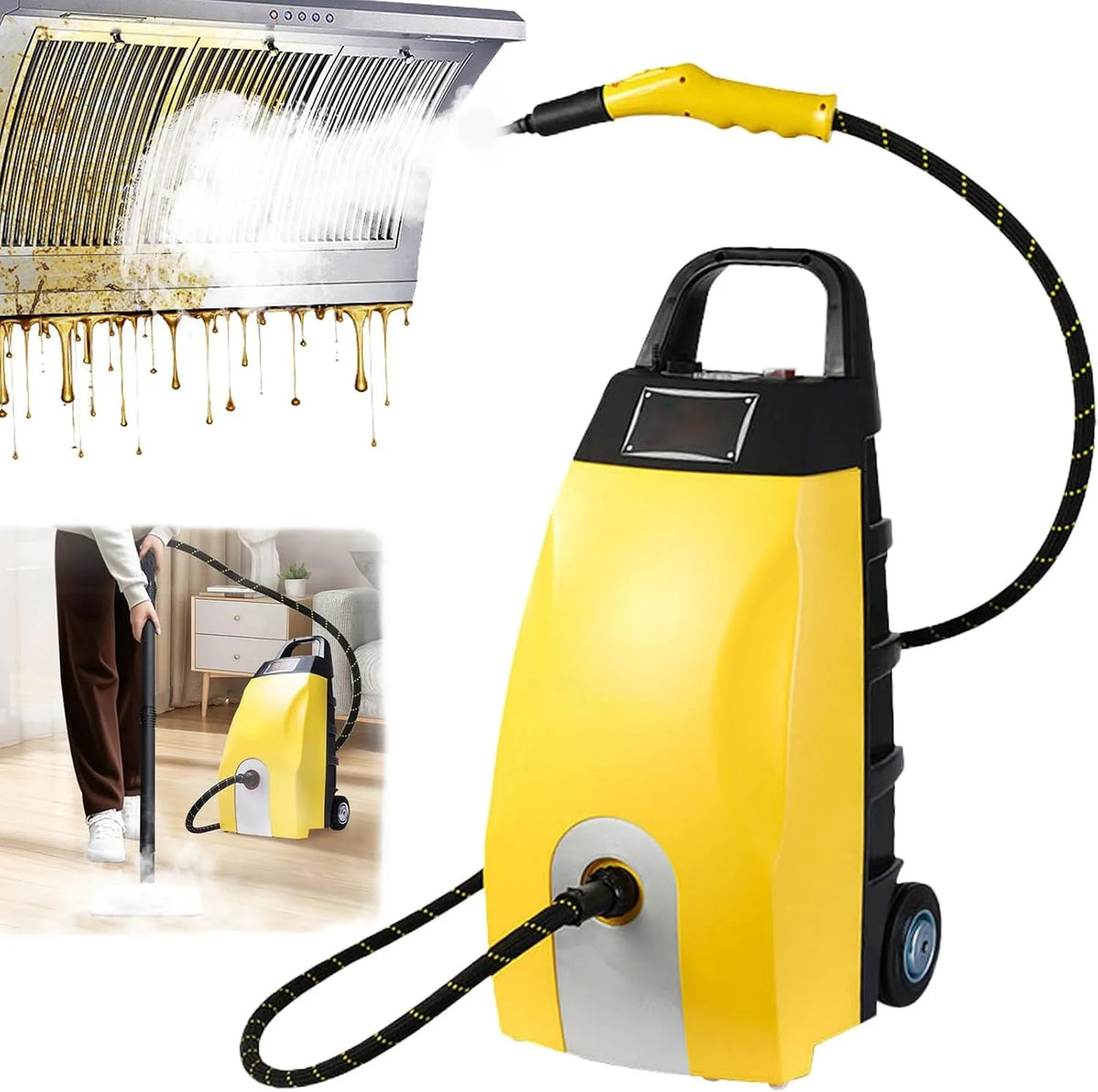 Stoomreiniger met 3000 W, 3,5L, 4-5 Bar, 150°C, 40 seconden, 110°C, 180°C en 4,0-5,0 Bar
