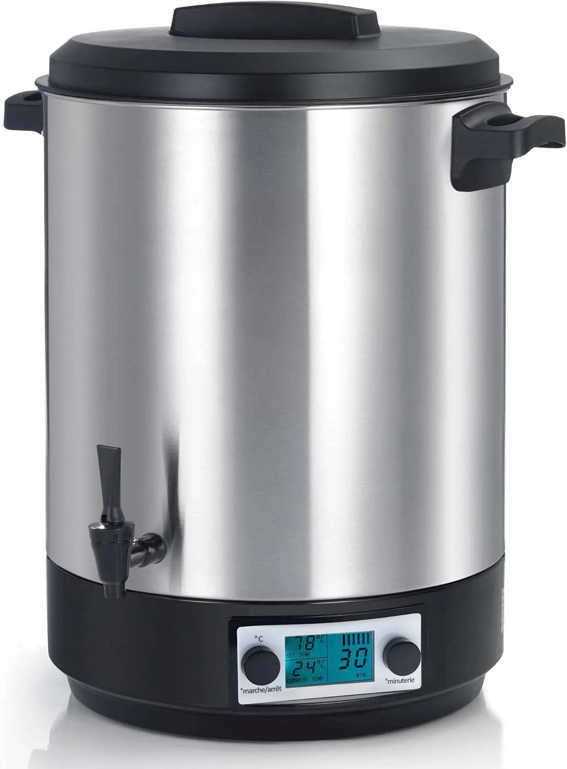 Kitchen chef elektrische pot sterilisator roestvrijstalen tank met lcd-scherm kraan en timer 45l 2500 W kcpst45xxl.lcd, Kitchen chef kcpst45xxl.lcd