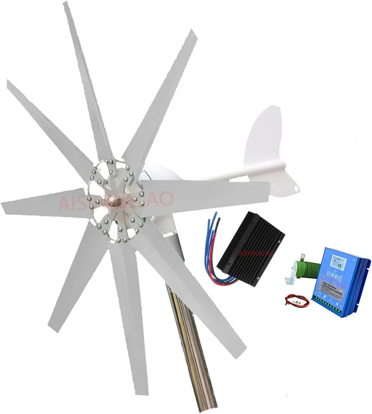 1000 W Windgenerator Met Ladingscontroller, 12V, Noodopvoeding in Buitenfabrieken Wit