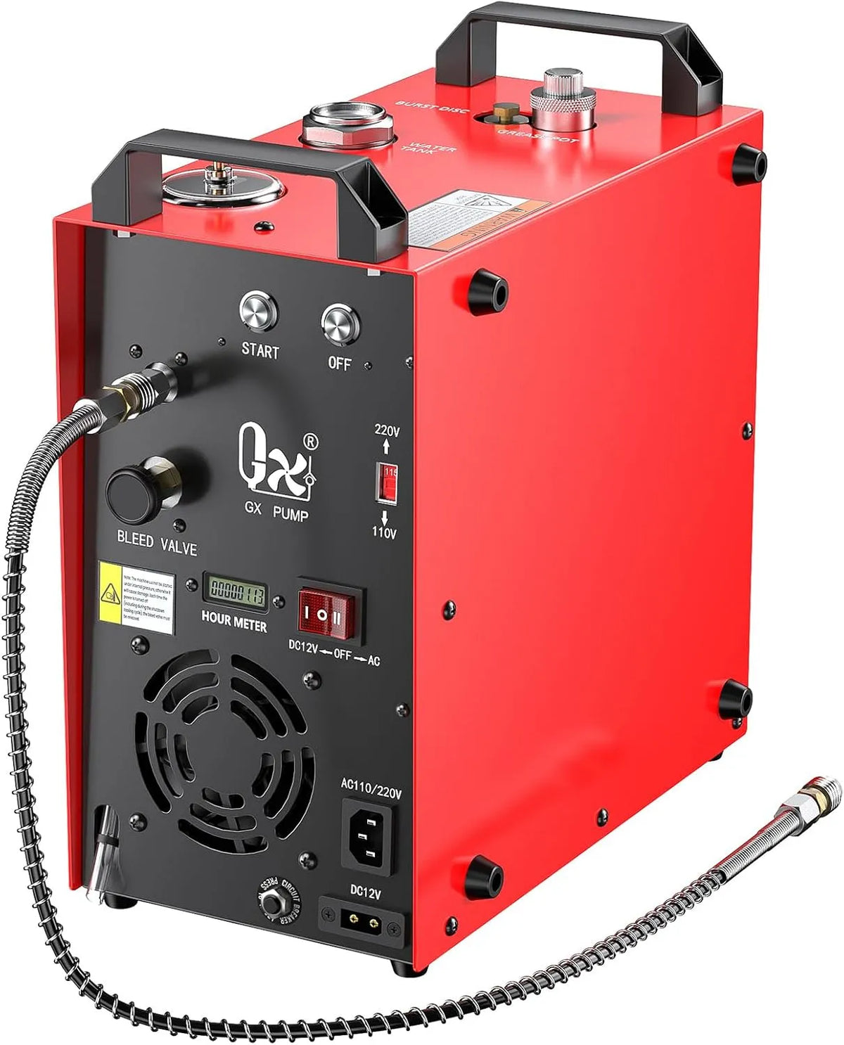 GX PUMP CS4-I draagbare PCP-luchtcompressor, GX PUMP CS4-I psi/40, max 5800 psi/40 Mpa, 5 uur continu werk, 12V automatische stop Paintball