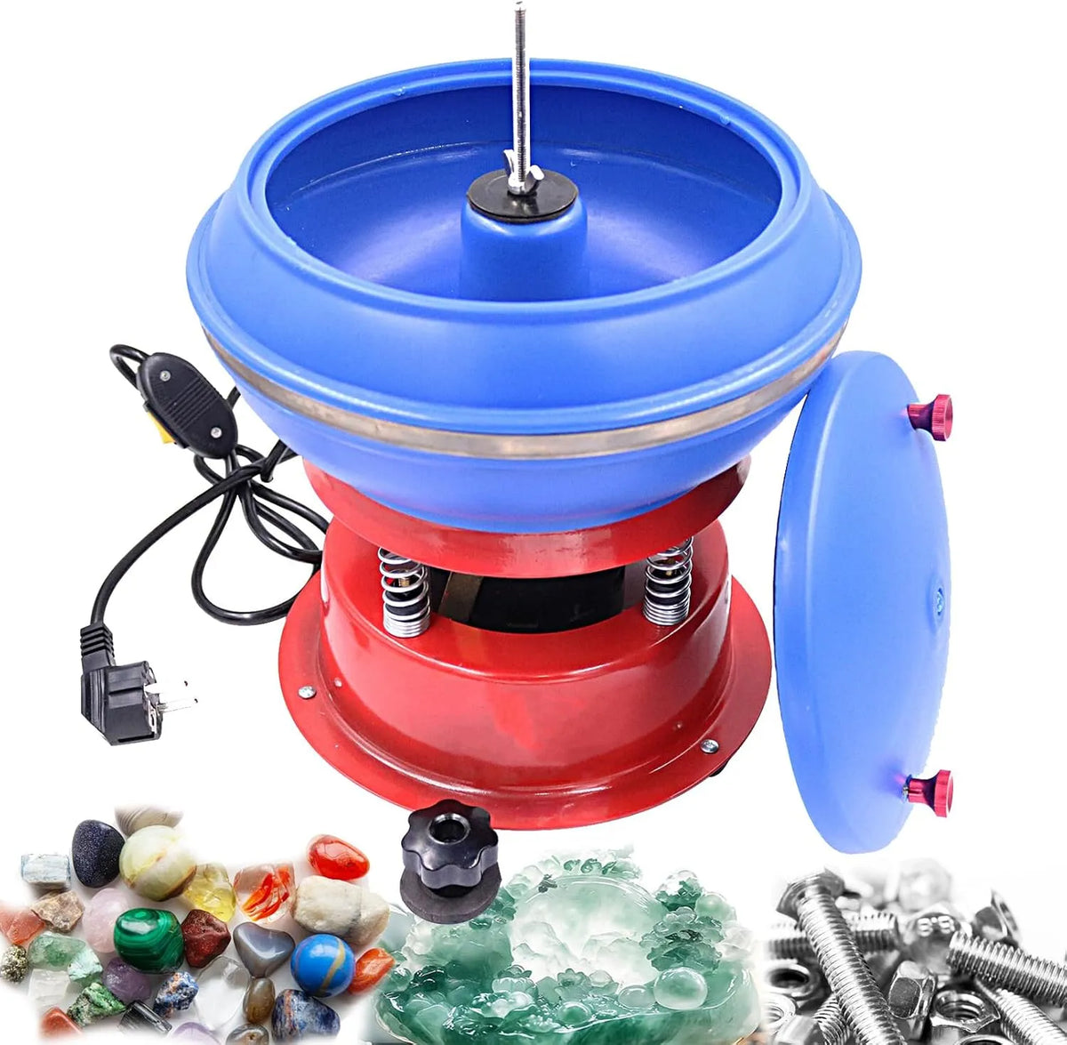 Polijstmachine, 3,5 l, elektrische polijstmachine met trillingen, sieraden, robuust, 8 inch, voor stenen, industrieel, voor metaal