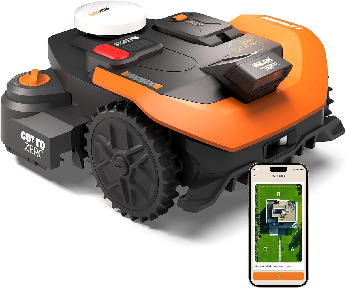 Robotmaaier WR312E met 1200 m2, afstandsbediening en obstakelvermijding