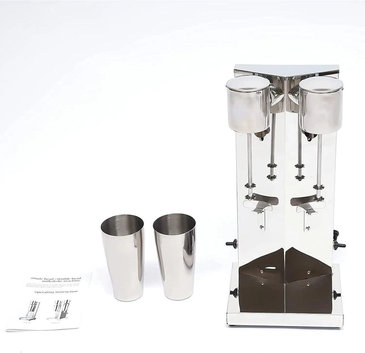 Mixer Shake Machine met 800 ml, 2 snelheden, geluidsarme werking, RVS en zilver