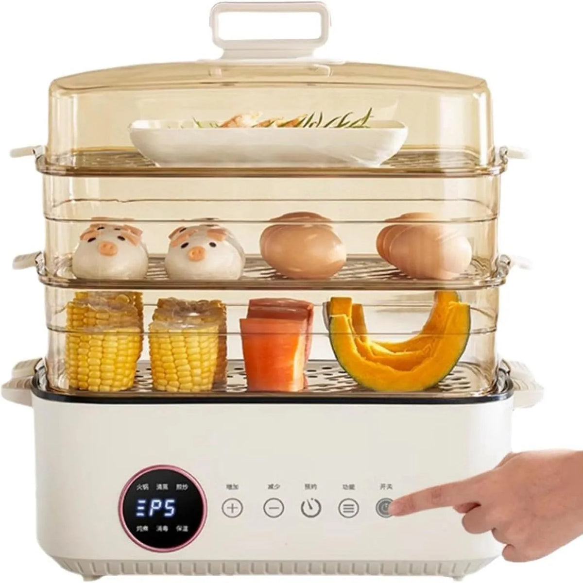 Voedselstomer, 42 L, 1200 W 3-Laags Model met LED-aanraakbediening