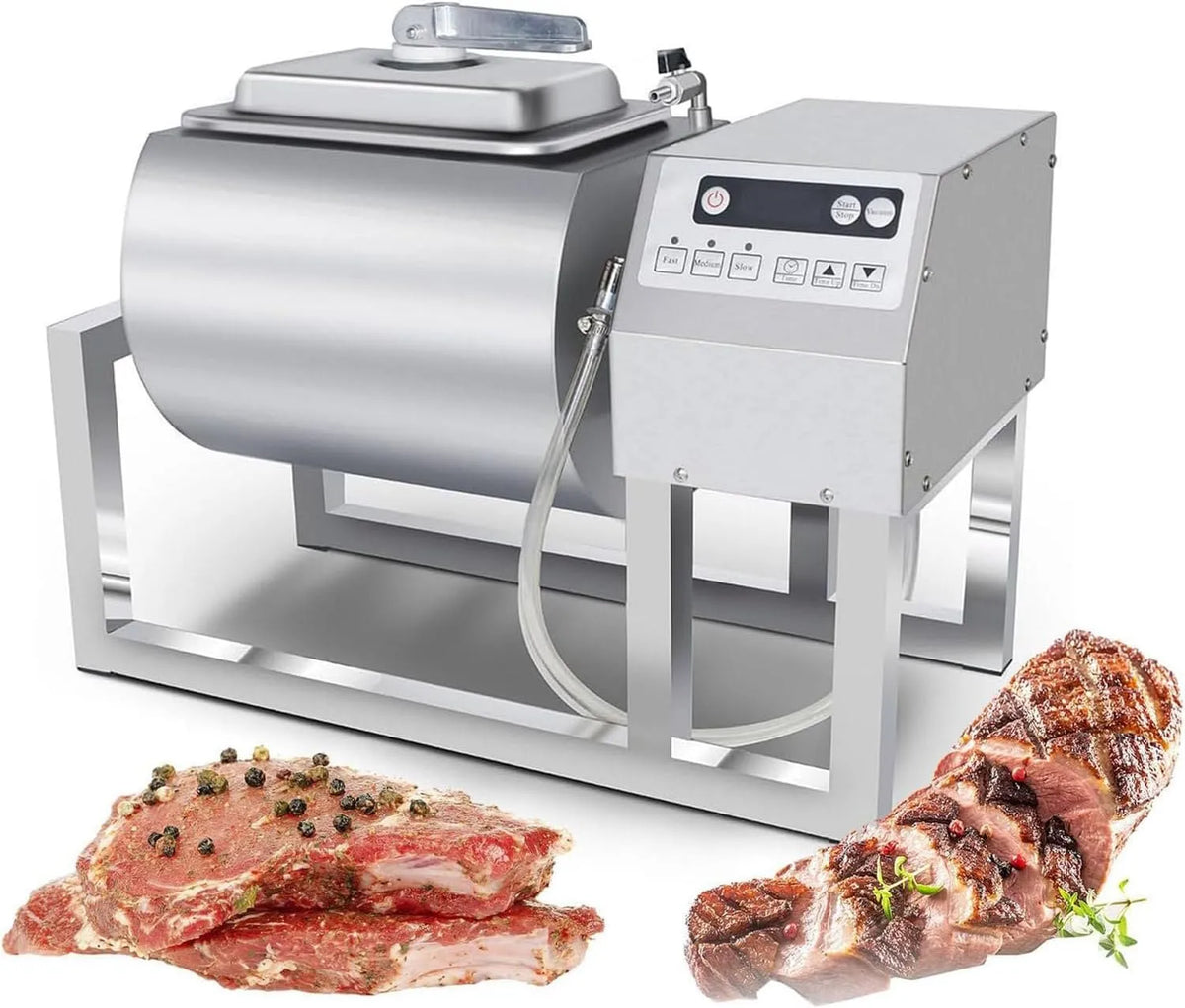 Machine, Jerky Worst Spek 3-Snelheidsregeling, Voedsel Vacuüm Marinator, 36lb/18l Vacuüm Tumbler Marineermachine