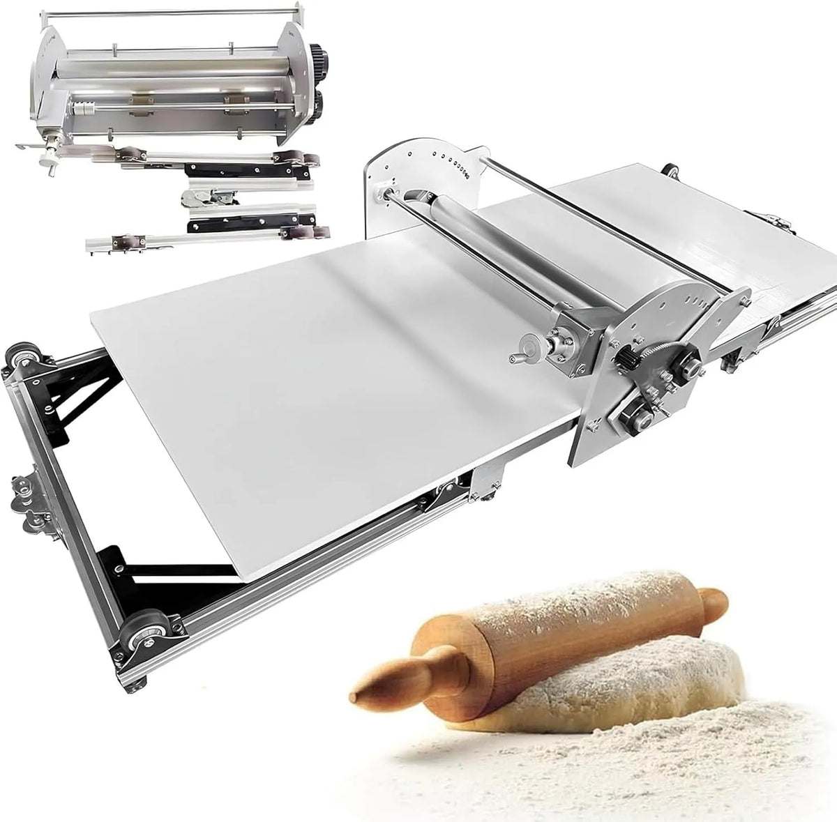 Machine met 22,4 Inch, 2-30 Mm, geluidsarme werking en RVS, 22,4 Inch Opvouwbare Deegroller