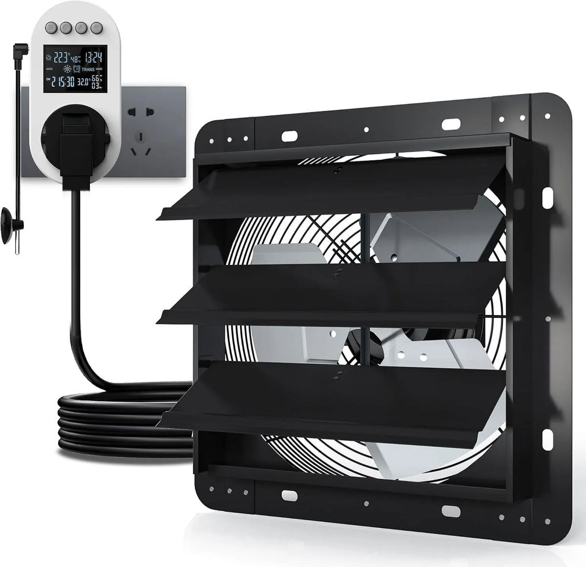 Afzuigventilator met 300 mm, 100 mm en 20 minuten, Aygrochy 300 mm in- en uitlaatventilator
