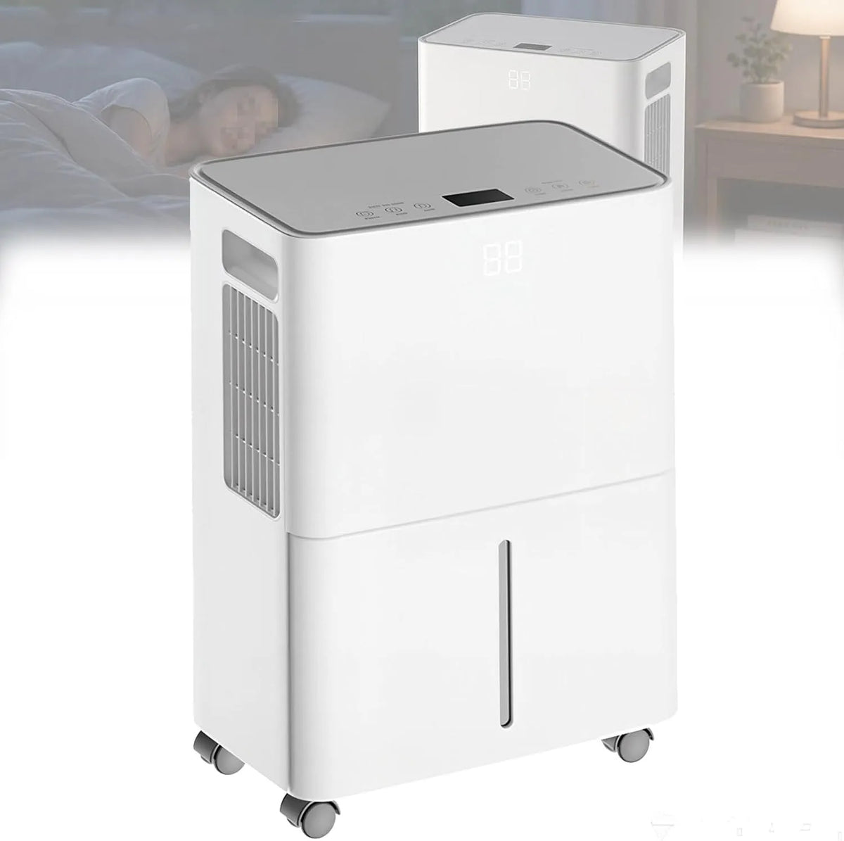Luchtontvochtiger met 8l, 15l, 60l, 2l, 30°C, 40 dB, 3 standen en waterreservoir