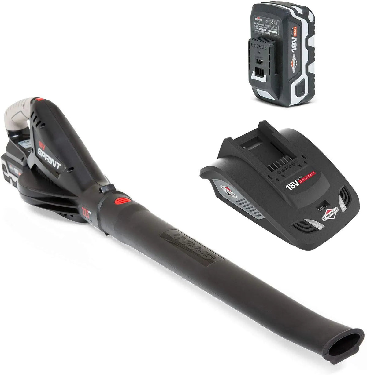 Bladblazer met 18 V, 5 Ah en draadloze werking, Sprint 18 V lithium-ion bladblazer set 18LBK