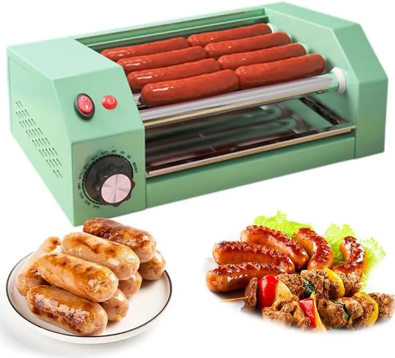 Hotdog Roller Machine met regelbare thermostaat en RVS, RVS aanrecht hotdog warmer met temperatuurregeling