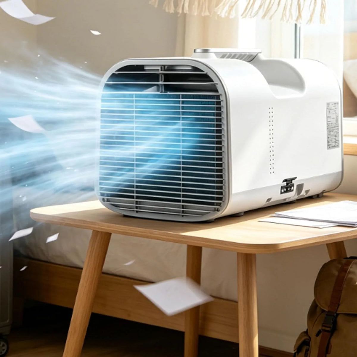 Mobiele airconditioner, 1300 W, 4-in-1 mobiele airconditioning met 4100/4400/5100 BTU, 42 dB geluidsarm modus, Draagbare airconditioning