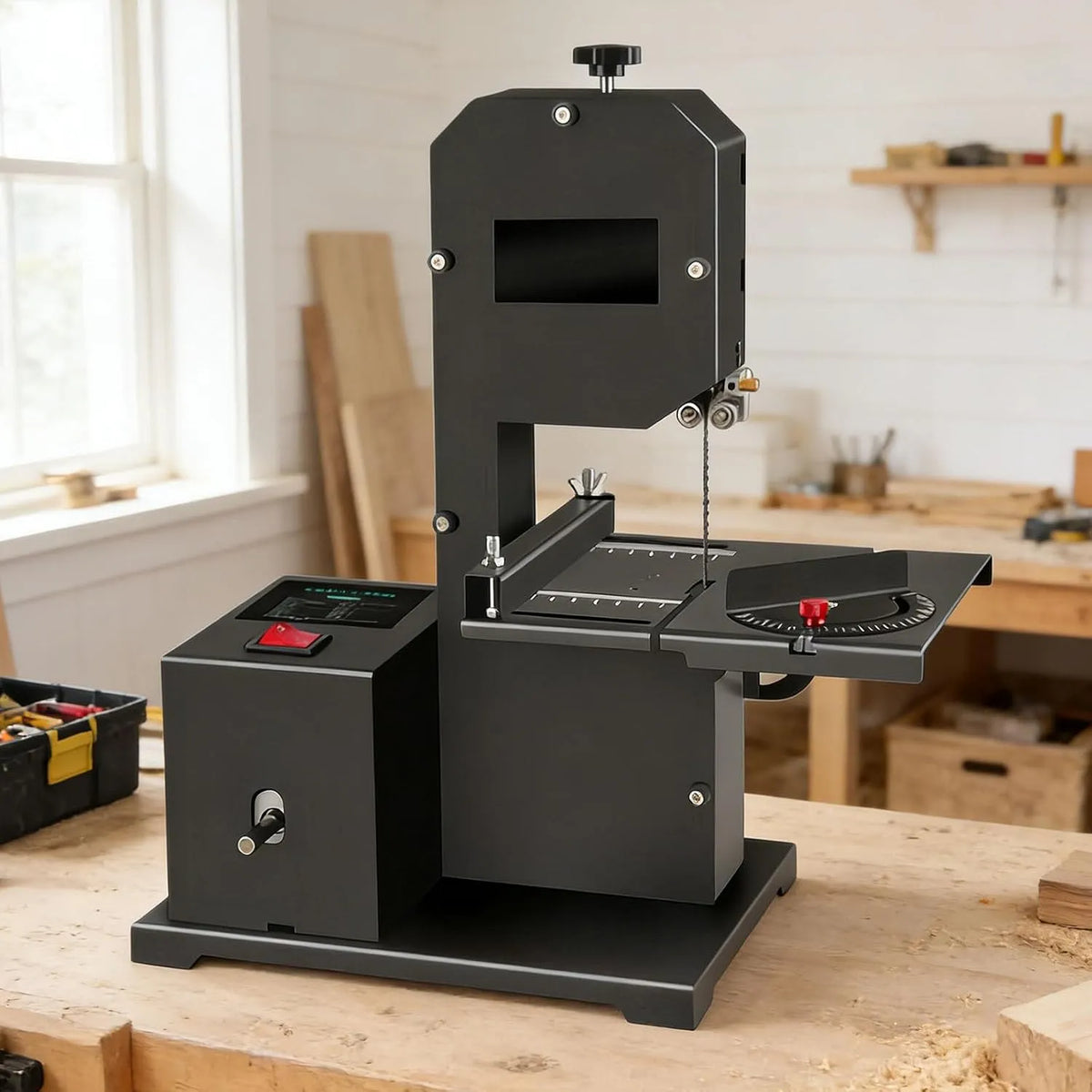 Tafel met 800 W, 70 Mm en voor bouwplaats en werkplaats, Zware Bandzaag
