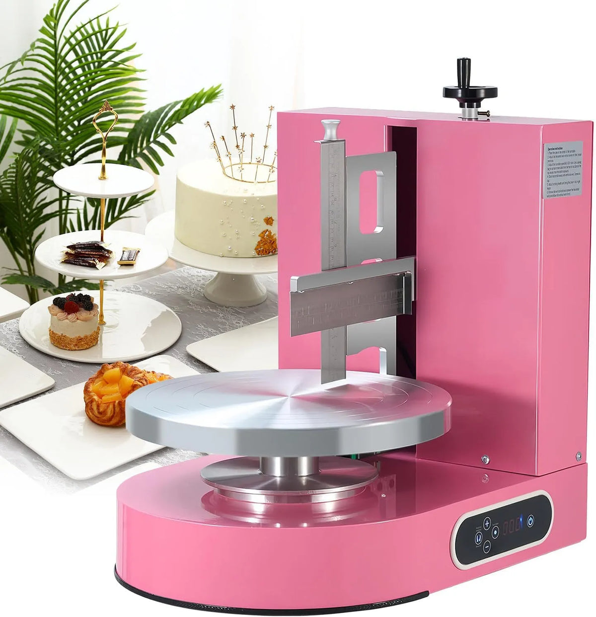 Machine, 4-12 Inch, Automatische Taartdraaitafel, Taartmachine, Crèmecoatingvulmachine, Pink, 35cm