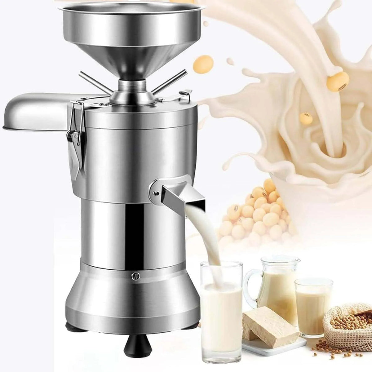 RVS Sojamelk Machine met 1100 W, 25kg, RVS en wit, 1100 W Motor