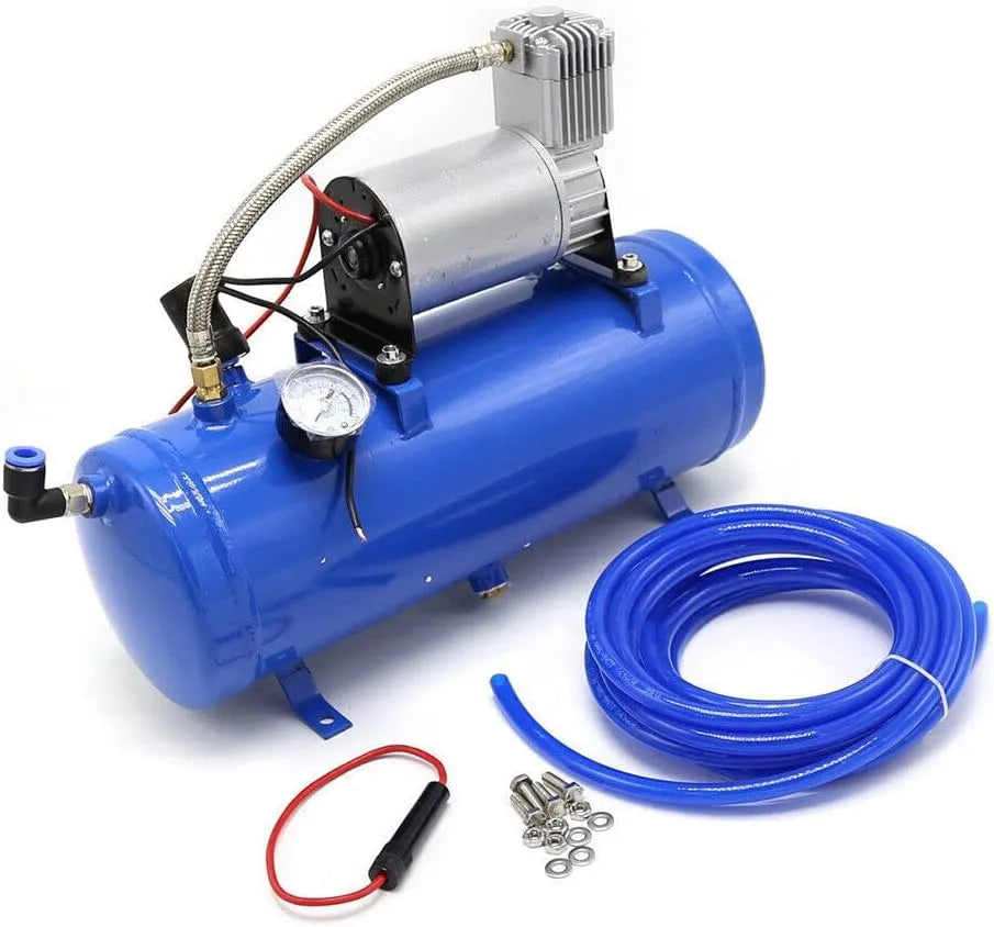 12 V luchtcompressor met 12 V, 38 x 14 x 30 cm, 49,5 x 34 x 20 cm, 23A, 240 W, aluminium en blauw