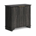 Buffet en Bois Noir avec Portes Cannelées