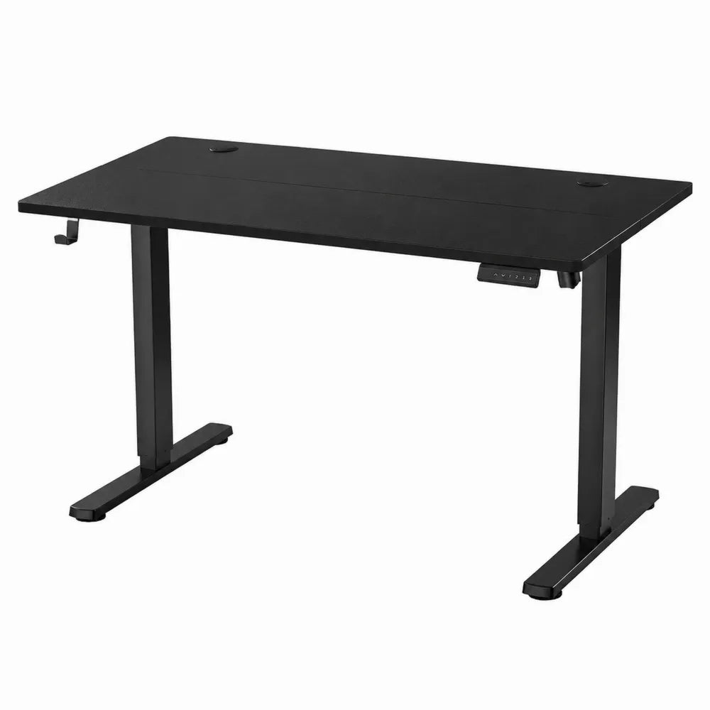 Bureau réglable en hauteur 120x60 cm acier et bois noir