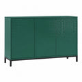 Buffet 3 portes métal et MDF vert 120 cm