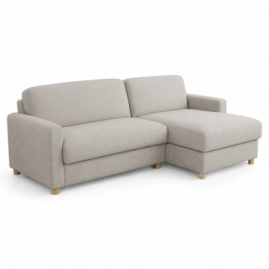 Canapé d'angle réversible en tissu avec pieds bois 250x150x85cm