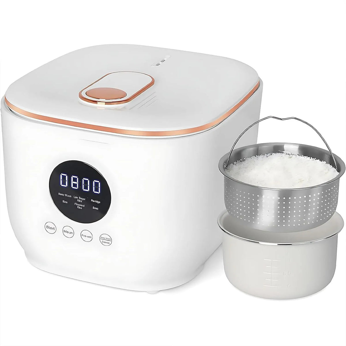 RVS binnenpan, 24 x 28 x 21 cm, 500 W Capaciteit: 3L Kleur: wit Productgrootte