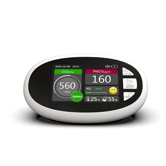 Luchtkwaliteitsmeter, CO2-detector, PM2.5, 480 l