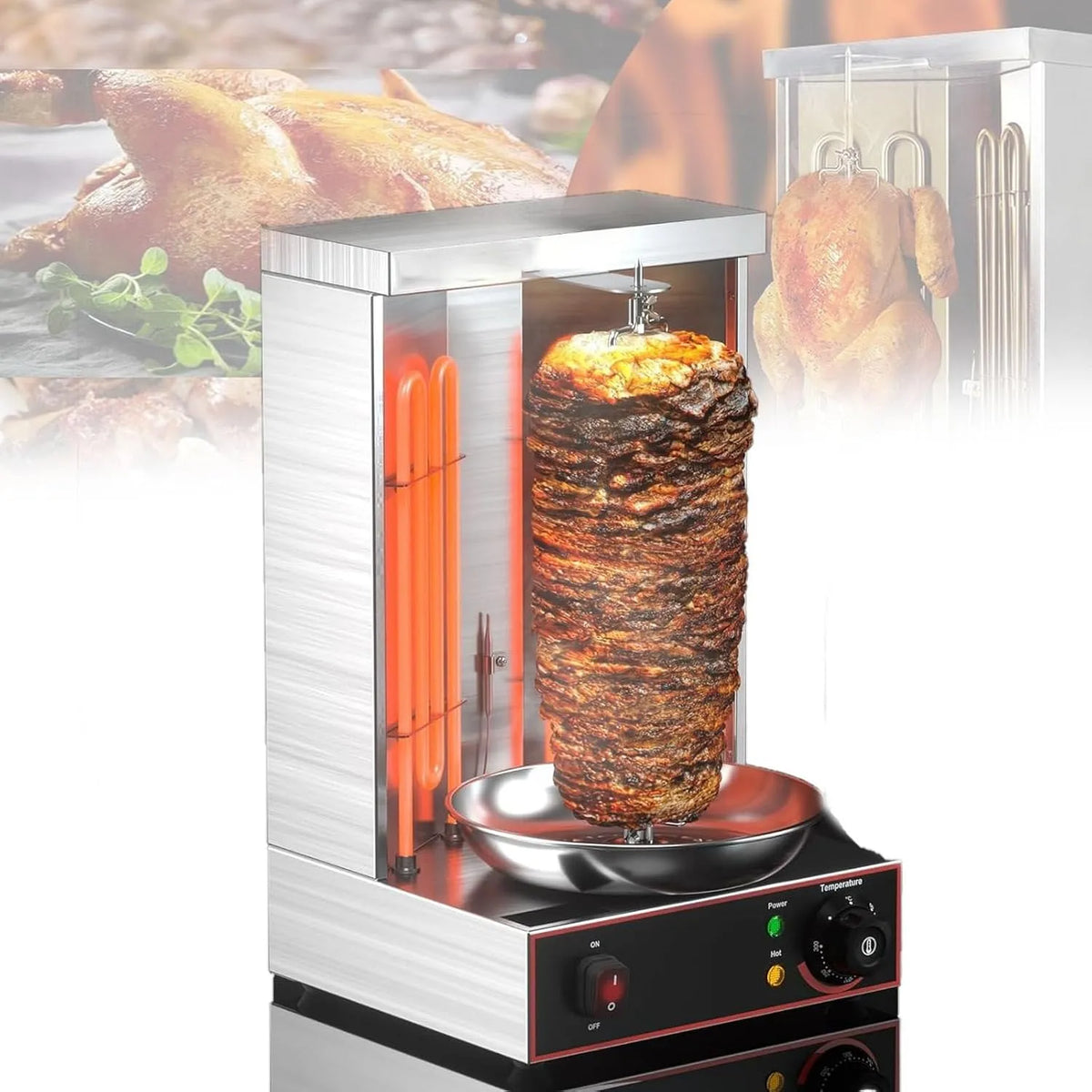 Inbouwoven, 3KW Verticale Boiler voor Vlees, Elektrische Grill Machine, Gas Doner Kebab Machine, Kip