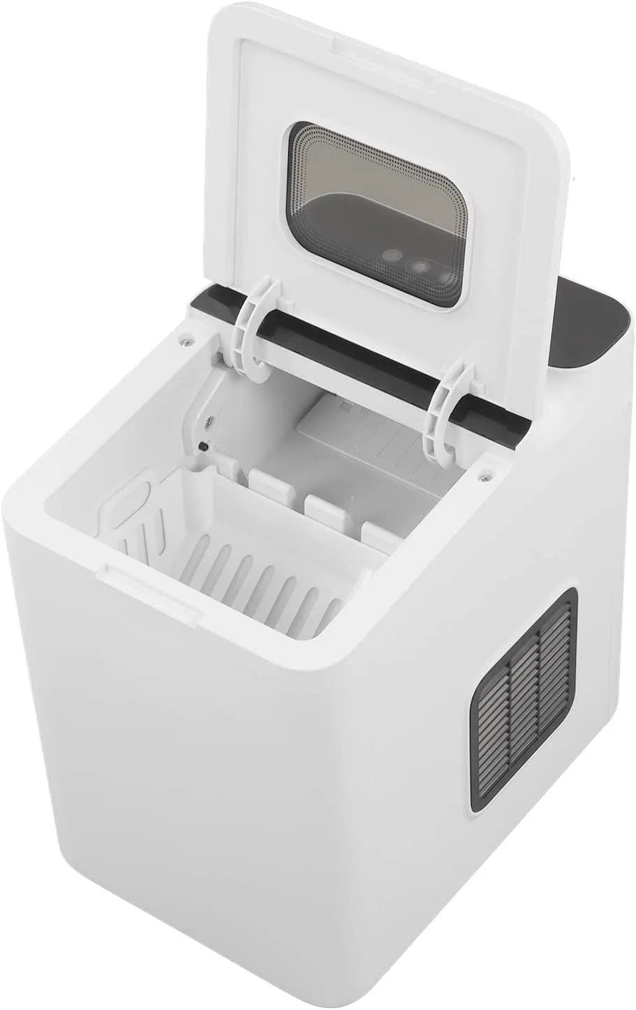 Machine met 1,5 L, 112 W, 10 minuten, waterreservoir en wit, Hidyliu Compacte Ijsmachine Witte Kleine Ijsmachine