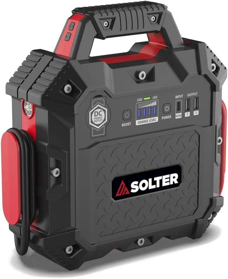 Solter Lithium LT-35 12 V Pro starthulp LT-35 met 12 V, 32.000 mAh, 118,4 Wh, 1500 A en USB
