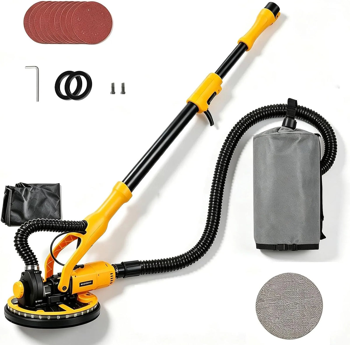 Stofzuiger, 2200 W Gipswandschuurmachine, 2200 W Gipswandschuurmachine, stofzuiger,2,2m Telescopische Staaf LED