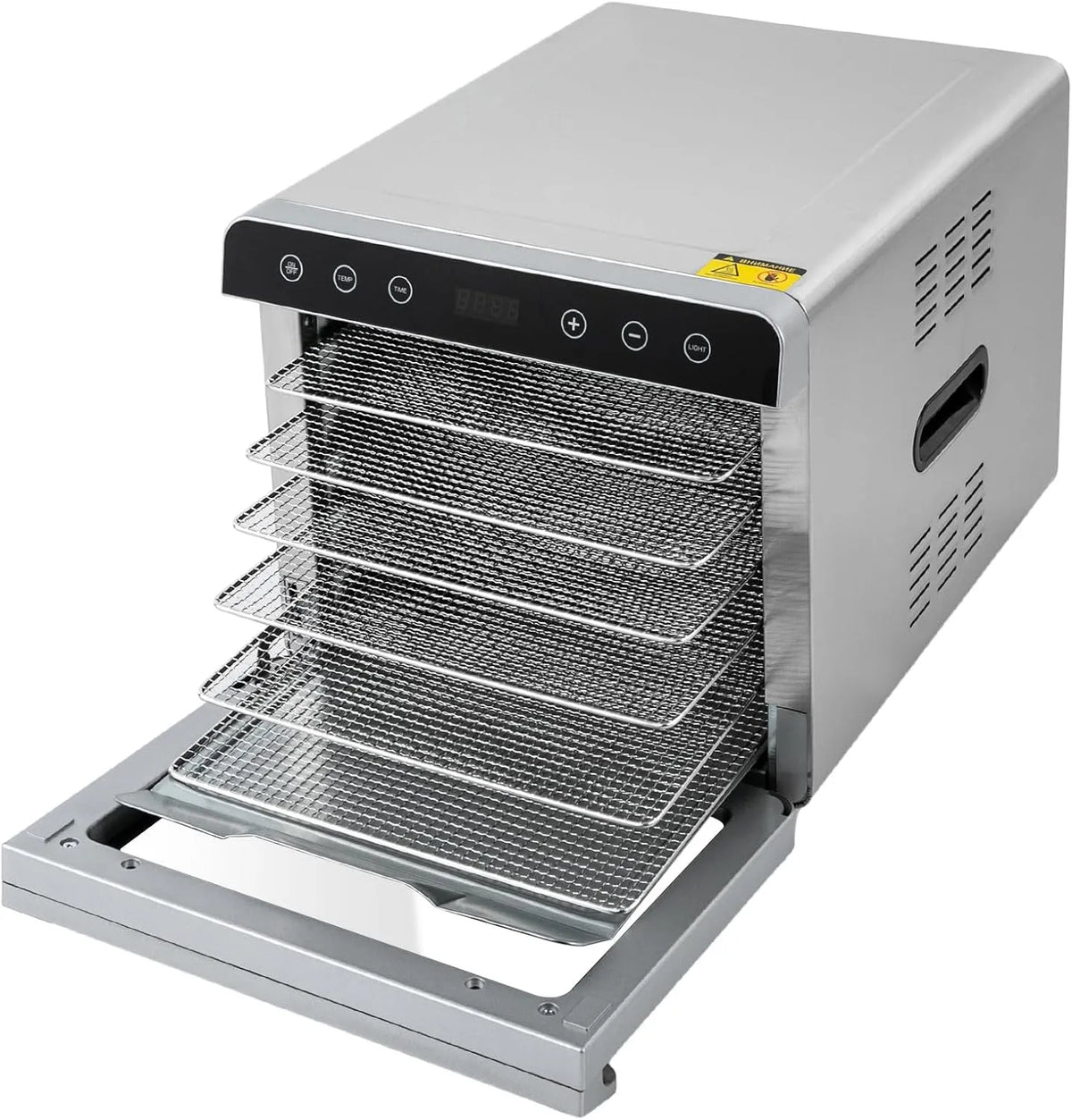 Ventilator met 700 W, 45-50 db, 0,5-24 uur, geluidsarme werking en RVS