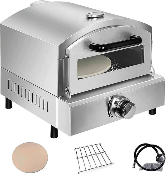 Inbouwoven met 12 Inch, 12,4 inch, 15-20 minuten en RVS, 12 Inch Propaan Pizza Oven Draagbare Gas Pizza Maker