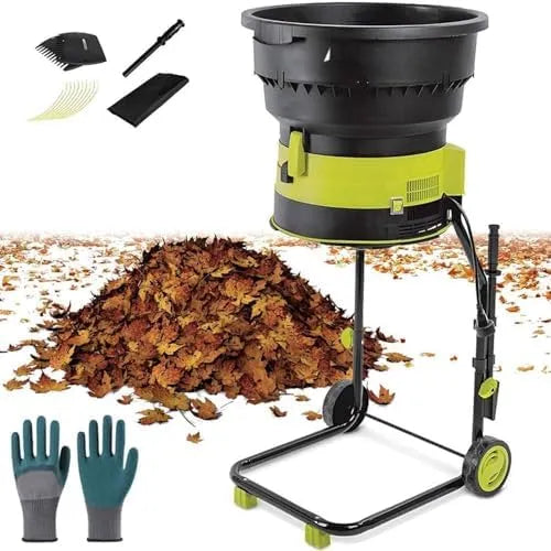 Elektrische bladversnipperaar 2500 W, bladloze versnipperaar voor tuinafval, 8000 tpm mulcher met wielen