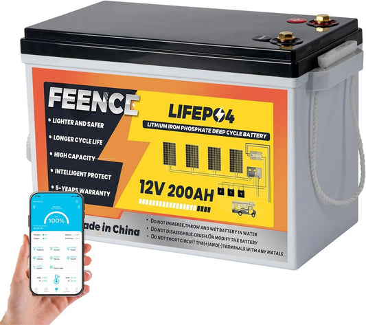 Lifepo4 Mini-lithiumbatterij Lifepo4 met 12 V, 200 Ah, 2560 Wh en Bluetooth