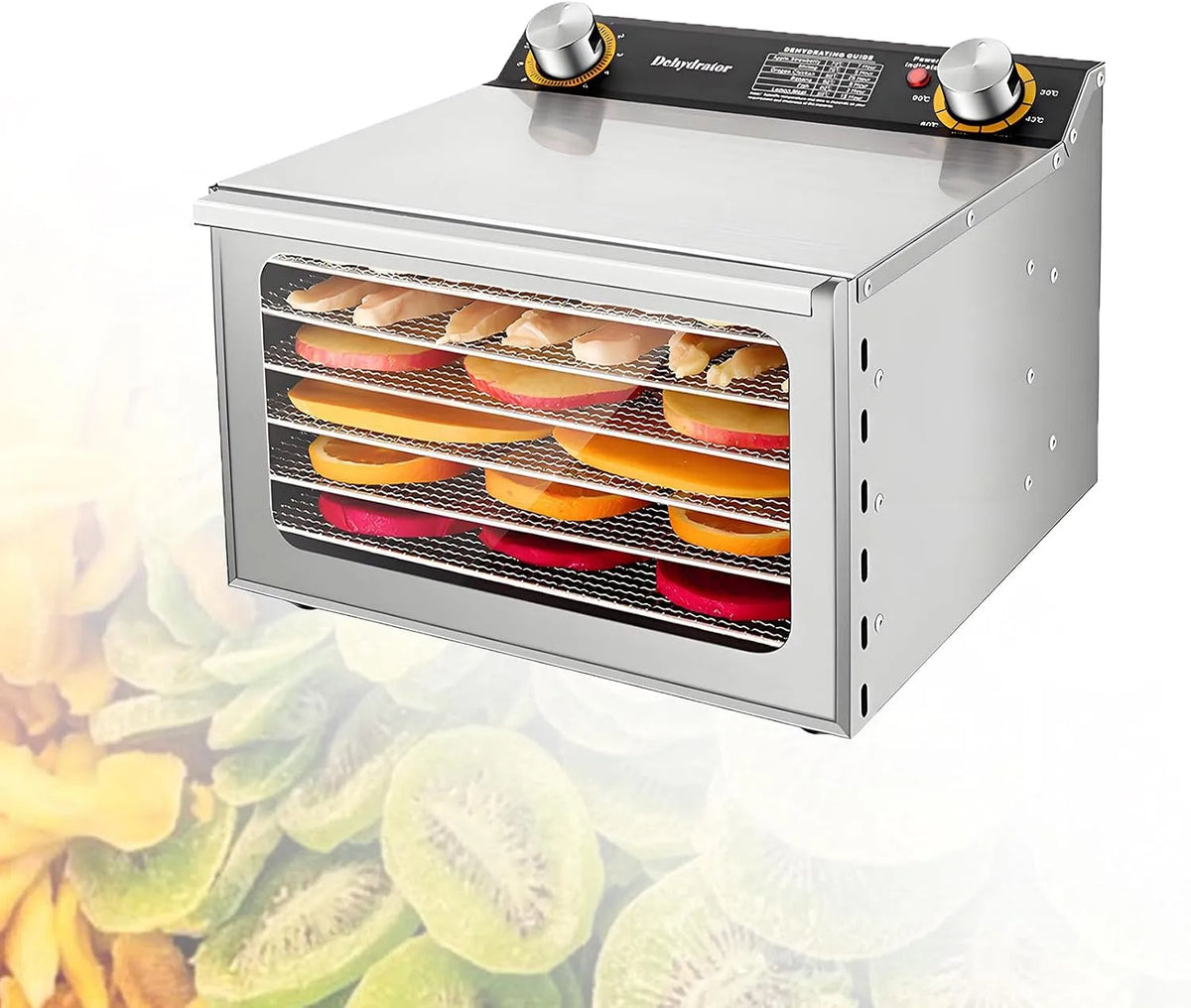 Droger met 30-90 °C, 0-12 uur, 30 °C, regelbare thermostaat, RVS, gerichte luchtcirculatie en 12-Uurs Timer
