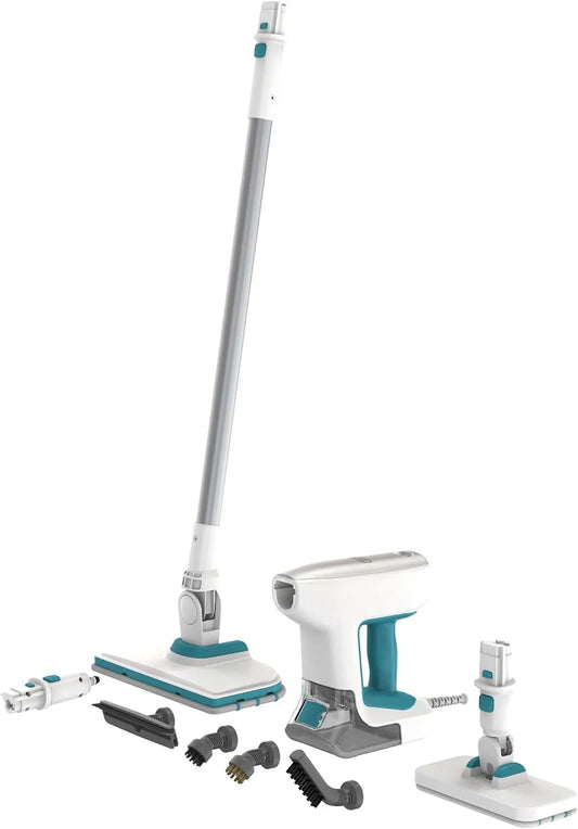 BLACK+DECKER Stoomreiniger BHSM15FX08-QS met 1500 W, 500 ml, met 8 accessoires, 99,9% van de en zonder chemicaliën, opwarmtijd 30 s BHSM15FX08-QS