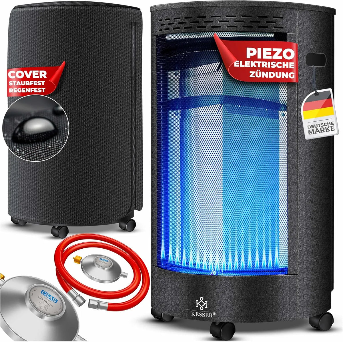 Gaskachel met 1600 W, 4200 W, 72 m2 en elektronische ontsteking
