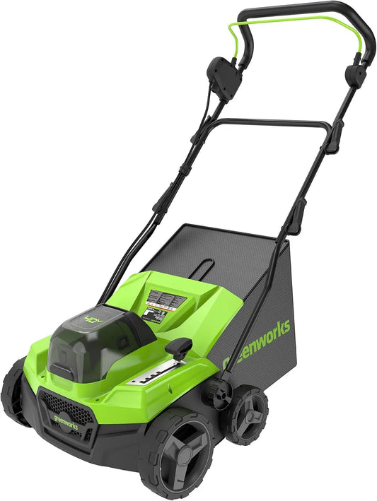 Verticuteermachine, 38cm, 2-in-1, 40 V, vijf centraal instelbare werkhoogtes en opvangzak, accu en oplader GD40SC38II
